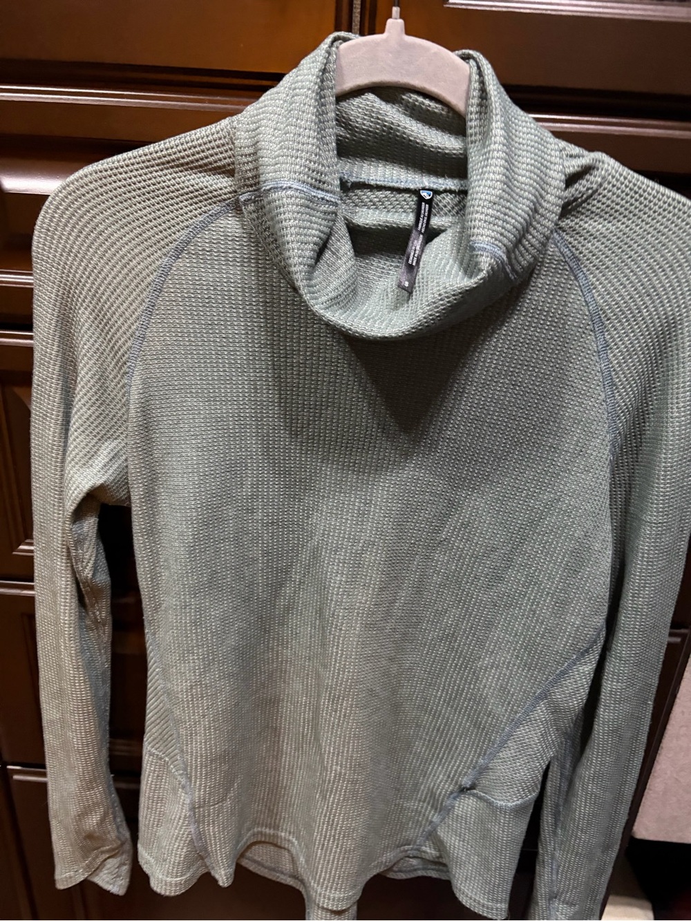 Kuhl Women's Light Olive Green Cowl Neck Sweater